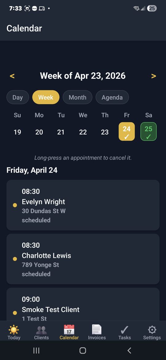 Calendar Month view with completed and scheduled days